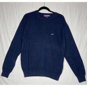 Vineyard Vines Knit Sweater Men's Size L Long Sleeve Navy Crew Neck